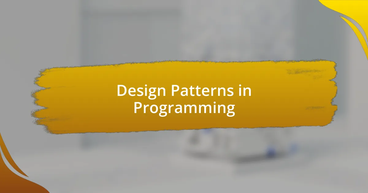 Was sind Design Patterns in der Programmierung?